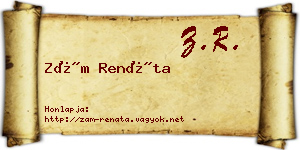 Zám Renáta névjegykártya