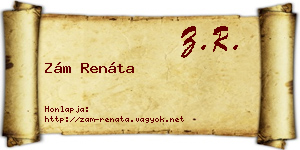 Zám Renáta névjegykártya